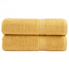 Bath Towel Set of 2 Gold 100% ring-spun cotton 39.4 x 5...