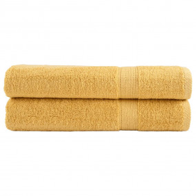 Towel Set of 2 Gold 100% Cotton 39.4 x 78.7 in Cotton T...