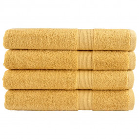 Towel Set of 4 Gold 100% Cotton XXL Towel Rectangular