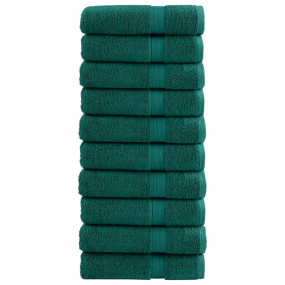 Shower Towel Set of 10 Green 100% cotton 27.6 x 55.1 in...
