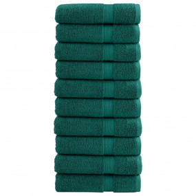 Bath Towel Set of 10 Green 100% cotton 39.4 x 59.1 in