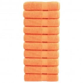 Hand Towel Set of 10 Orange 100% Cotton 19.7 x 39.4 in