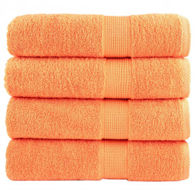 Bath Towel Set of 4 Orange 100% ring-spun cotton 39.4 x...