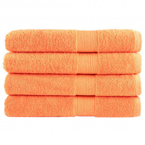 Towel Set of 4 Orange 100% cotton XXL Towel Rectangular