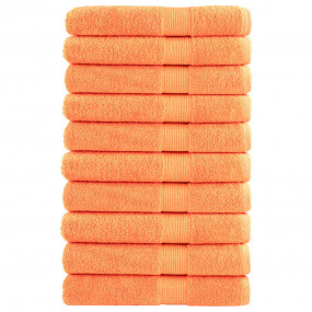 Towel Set of 10 Orange 100% Cotton XXL Towel Rectangula...