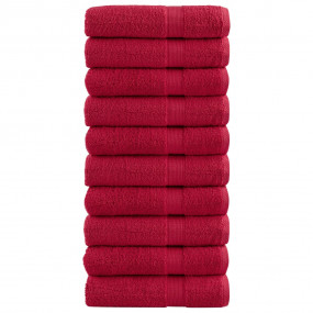 Shower Towel Set of 10 Red 100% cotton 27.6 x 55.1 in