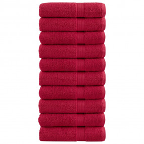 Bath Towel Set of 10 Red 100% Cotton 39.4 x 59.1 in. Ba...