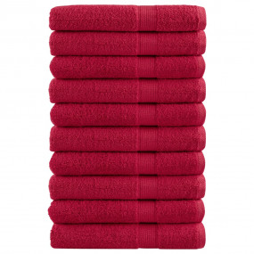 Towel Set of 10 Red 100% Cotton Extra Large Towel Recta...