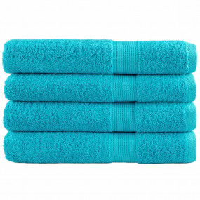 Sauna Towel Set of 4 Turquoise 100% cotton 31.5 x 78.7 ...