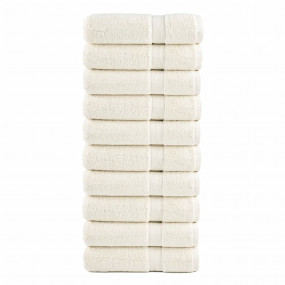 Bath Towel Set of 10 Cream 100% Cotton Large Durable