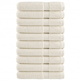 Sauna Towel Set of 10 Cream 100% cotton 31.5 x 78.7 in