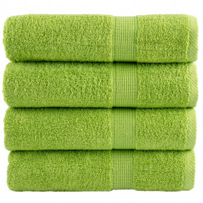 Bath Towel Set of 4 Apple Green 100% Cotton Large Bath ...