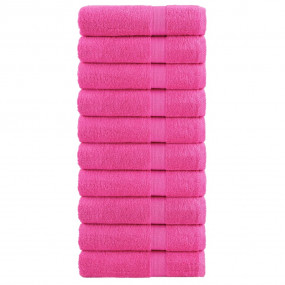 Bath Towel Set of 10 Pink 100% Cotton 39.4 x 59.1 in Ba...
