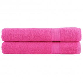 Sauna Towel Set of 2 Pink 100% cotton 31.5 x 78.7 in