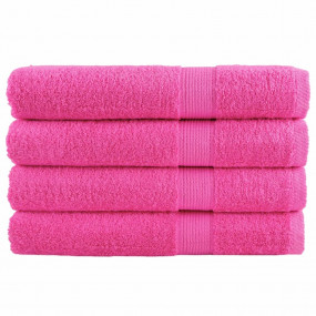 Sauna Towel Set of 4 Pink 100% Cotton 31.5x78.7 in Saun...