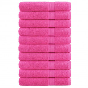 Sauna Towel Set of 10 Pink 100% Cotton 31.5 x 78.7 in