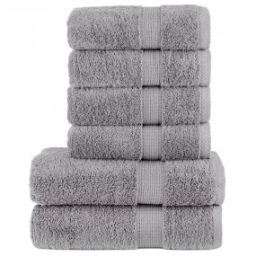 Towel Set Gray 100% Cotton
