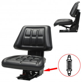 Tractor Seat Black Steel frame, PVC upholstery Universa...