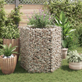 Gabion Raised Bed Silver Galvanized Steel 39.4 x 35.4 x...