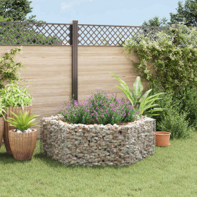 Gabion Raised Bed Silver Galvanized Steel 63x55.1x19.7 ...