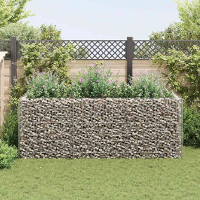 Gabion Raised Bed Silver Galvanized steel Large Durable