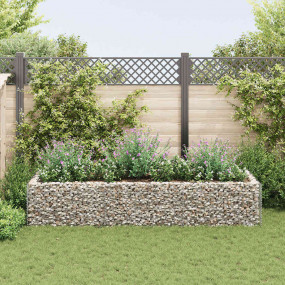 Gabion Raised Bed Silver Galvanized Steel 106.3 x 35.4 ...