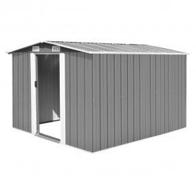 Garden Shed Grey Galvanized Steel Large Sliding Compone...