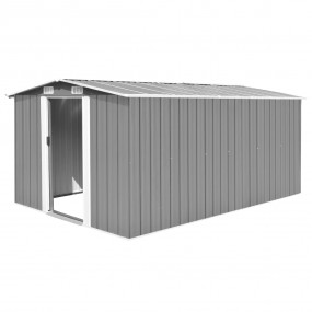Garden Shed Gray Galvanized Steel 101.2 x 154.3 x 71.3 ...