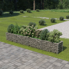 Gabion Raised Bed Silver Galvanized steel 141.7x19.7x19...