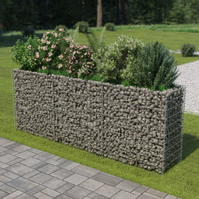 Gabion Raised Bed Silver Galvanized steel Large  Durabl...