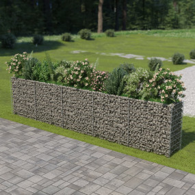 Gabion Raised Bed Silver Galvanized Steel 177.2x19.7x39...