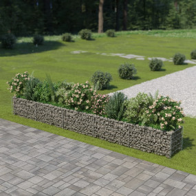Gabion Raised Bed Silver Galvanized Steel 177.2 x 19.7 ...