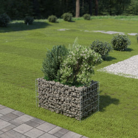 Gabion Raised Bed Silver Galvanized Steel Medium Durabl...