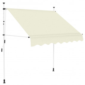 Retractable Awning Cream Polyester with PU coating, Ste...