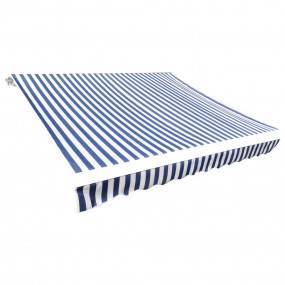 Awning Blue and white Polyester with PU coating 11.5 ft...