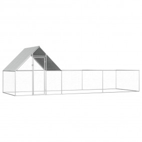 Chicken Coop Silver Galvanized steel 19.7 x 6.6 x 6.6 f...