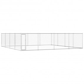 Imag:Dog Kennel Silver Galvanized Steel Extra Large Rugged