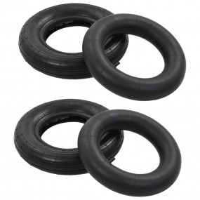 Tire And Inner Tube Black Rubber 3.50-8 4PR