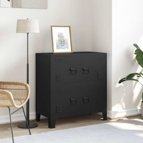 Storage Chest Black Steel 29.5 x 15.7 x 31.5 in Storage...