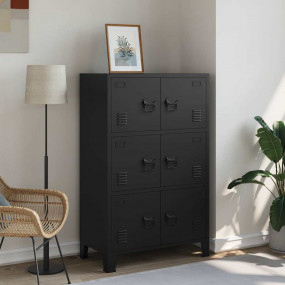 Storage Chest Black Steel, Plastic Medium Storage Chest