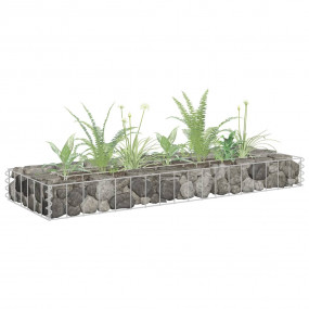 Gabion Raised Bed Silver Galvanized steel 35.4 x 11.8 x...