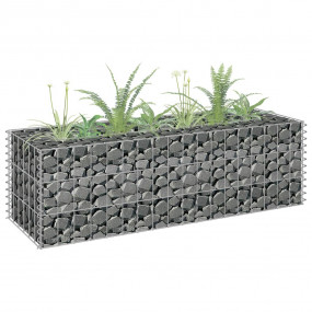 Gabion Raised Bed Silver Galvanized steel 35.4 x 11.8 x...