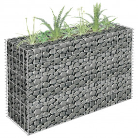 Gabion Raised Bed Silver Galvanized Steel 35.4x11.8x23....