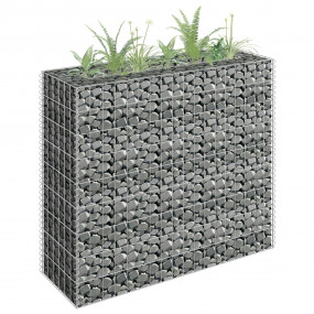 Gabion Raised Bed Silver Galvanized Steel 35.4x11.8x35....