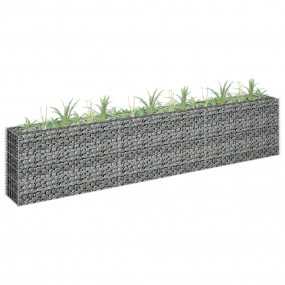 Gabion Raised Bed Silver Galvanized Steel 106.3 x 11.8 ...