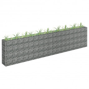 Gabion Raised Bed Silver Galvanized Steel 141.7 x 11.8 ...