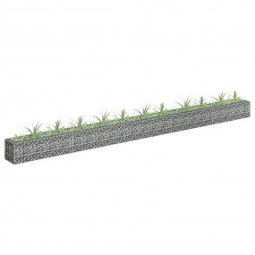 Gabion Raised Bed Silver Galvanized Steel 177.2 x 11.8 ...