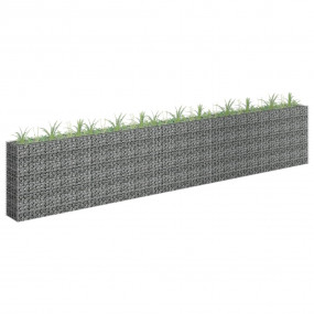 Gabion Raised Bed Silver Galvanized Steel 177.2 x 11.8 ...