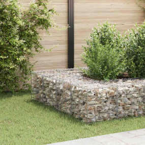 Gabion Raised Bed Silver Steel Wire 15.7x15.7x15.7 in D...