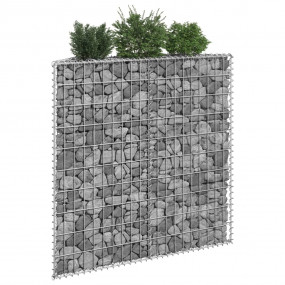 Gabion Raised Bed Silver Galvanized Steel 39.4 x 7.9 x ...